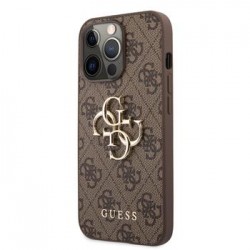 Guess iPhone 13 Pro Hülle Case Cover Big 4G Metal Logo Braun