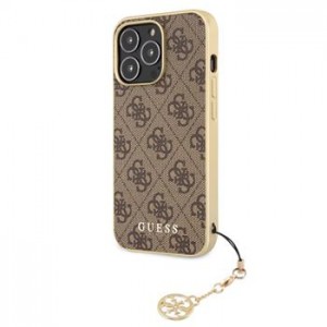 Guess iPhone 13 Pro Hülle Case Charms 4G + Anhänger Braun