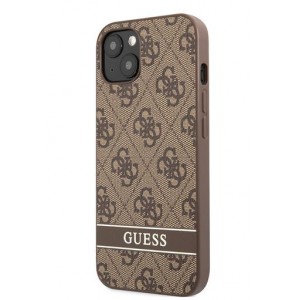 Guess iPhone 13 Case 4G Cover Stripe Brown