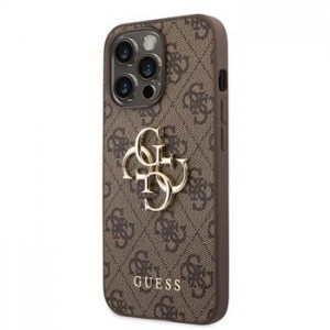 Guess iPhone 14 Pro Max Hülle Case Cover Big 4G Metal Logo Braun