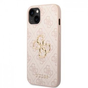 Guess iPhone 14 Case 4G Big Metal Logo Cover Pink