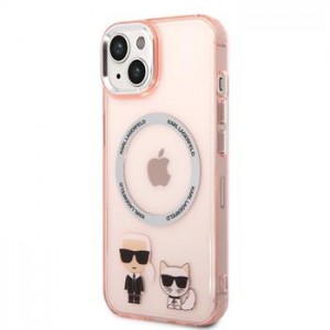Karl Lagerfeld iPhone 14 Plus / 15 Plus Magsafe Hülle Case Karl Choupette Rosa