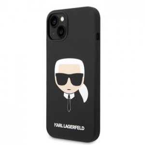 Karl Lagerfeld iPhone 14 Plus / 15 Plus Hülle Case Magsafe Silikon Head Schwarz