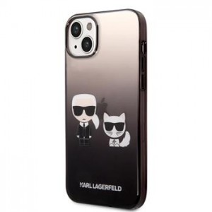 Karl Lagerfeld iPhone 14 Plus / 15 Plus Hülle Case Karl Choupette Schwarz