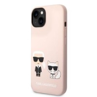 Karl Lagerfeld iPhone 14 Plus / 15 Plus Hülle Case Karl Choupette Silikon Rosa