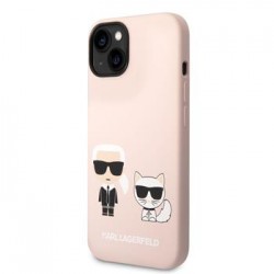 Karl Lagerfeld iPhone 14 Plus / 15 Plus Hülle Case Karl Choupette Silikon Rosa