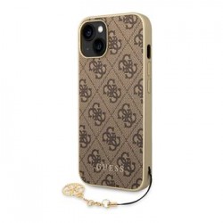 Guess iPhone 14 Hülle Case Cover Charms 4G Braun