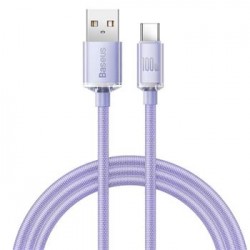 Baseus Data Cable USB - USB-C 100W 1.2m Crystal Shine Series Purple CAJY000405