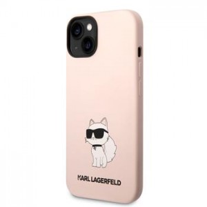 Karl Lagerfeld iPhone 14 Plus / 15 Plus Hülle Case Silikon Choupette Rosa