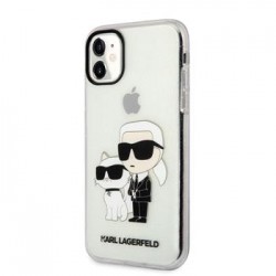 Karl Lagerfeld iPhone 11 Glitter Karl and Choupette Transparent