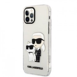 Karl Lagerfeld iPhone 12 / 12 Pro Glitter Karl and Choupette Transparent