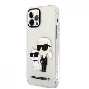 Karl Lagerfeld iPhone 12 / 12 Pro Glitter Karl and Choupette Transparent