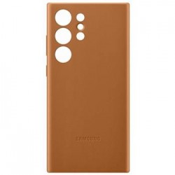 Original Samsung Hülle Case Galaxy S23 Ultra Echtleder Camel EF-VS918LAE