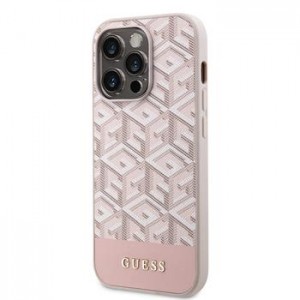 Guess iPhone 13 Pro Max Hülle Case G Cube MagSafe Rosa Pink