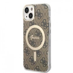 Guess iPhone 13 Hülle Case MagSafe IML 4G Braun