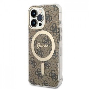 Guess iPhone 13 Pro Case MagSafe IML 4G Brown