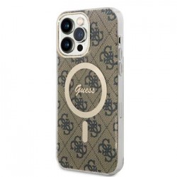 Guess iPhone 14 Pro Max Hülle Case MagSafe IML 4G Braun