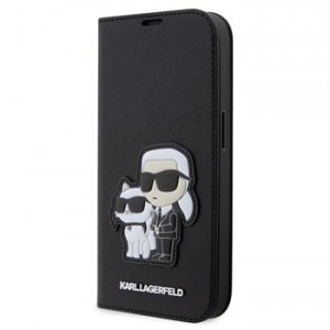 Karl Lagerfeld iPhone 13 Pro Max Book Case Saffiano Karl Choupette Black