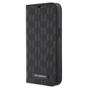 Karl Lagerfeld iPhone 13 Pro Case Book Case Monogram Saffiano Black