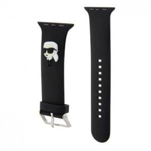 Karl Lagerfeld Apple Watch Armband 42 / 44 / 45 / 49 Silikon Karl Head Schwarz