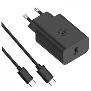 Motorola Turbo Power 30W Ladegerät Netzteil PD QC + USB-C Kabel Schwarz