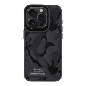 Tactical iPhone 15 Pro Case Camo Troop MIL STD Black