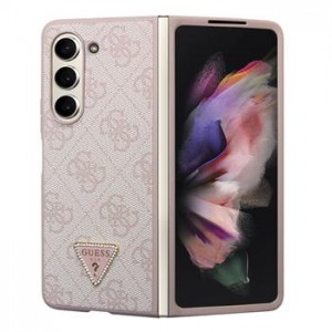 Guess Samsung Z Fold 5 Hülle Case Cover Diamond Triangle 4G Rosa
