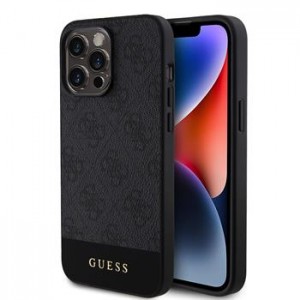 Guess iPhone 15 Pro Case 4G Stripe MagSafe Black