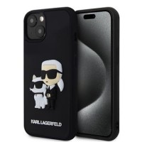Karl Lagerfeld iPhone 14 Hülle Case Karl Choupette 3D Silikon Schwarz