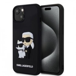 Karl Lagerfeld iPhone 15 Case Karl Choupette 3D Silicone Black