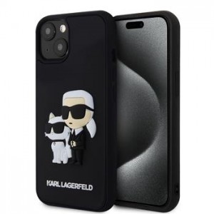Karl Lagerfeld iPhone 15 Plus Case Karl Choupette 3D Silicone Black