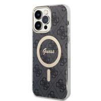 Guess iPhone 15 Pro Max Hülle Case MagSafe IML 4G Schwarz