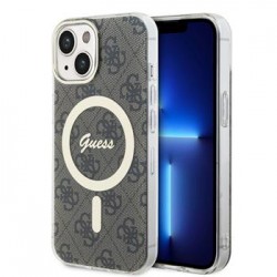 Guess iPhone 15 Hülle Case MagSafe IML 4G Braun