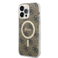 Guess iPhone 15 Pro Max Case MagSafe IML 4G Brown