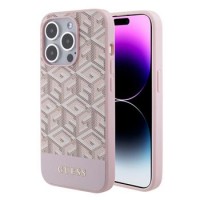 Guess iPhone 15 Pro Max Hülle Case G Cube MagSafe Rosa Pink