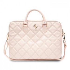 GUESS Bag Notebook / Laptop 16 inch Quilted 4G Metal Logo Pink