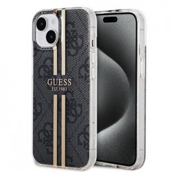 Guess iPhone 15 Case IML 4G Stripe Black