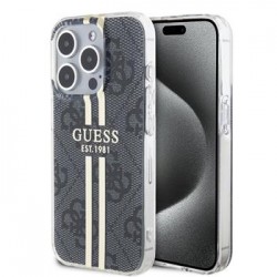 Guess iPhone 15 Pro Case IML 4G Stripe Black