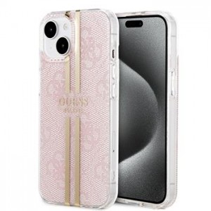 Guess iPhone 15 Case IML 4G Stripe Pink
