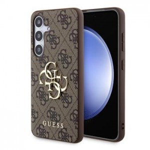 Guess Samsung S24 Case Cover Big 4G Metal Logo Brown