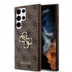 Guess Samsung S24 Ultra Hülle Case Cover Big 4G Metal Logo Braun