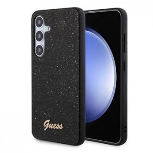 Guess Samsung S24+ Plus Case Glitter Flakes Metal Logo Black