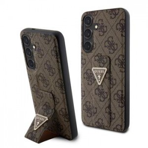 Guess Samsung S24+ Plus Case Grip Stand 4G Rhinestone Triangle Brown