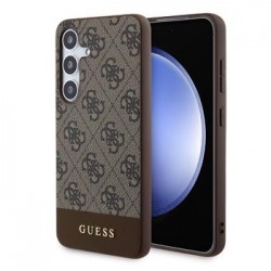 Guess Samsung S24 Hülle Case 4G Cover Stripe Braun