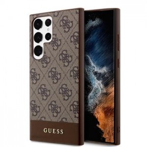 Guess Samsung S24 Ultra Case 4G Cover Stripe Brown