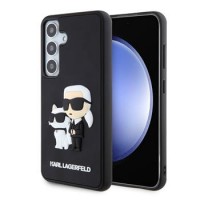 Karl Lagerfeld Samsung S24 Hülle Case Karl Choupette 3D Silikon Schwarz