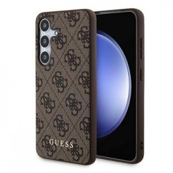 Guess Samsung A35 Case 4G Metal Logo Brown