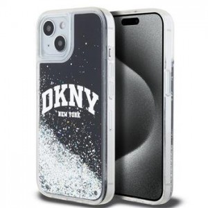 DKNY iPhone 11 Hülle Case Liquid Glitter Arch Logo Schwarz
