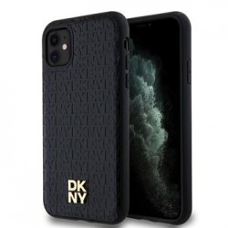 DKNY iPhone 11 Hülle Case Magsafe Pattern Stack Logo Schwarz