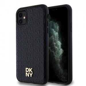 DKNY iPhone 11 Case Cover Magsafe Pattern Stack Logo Black